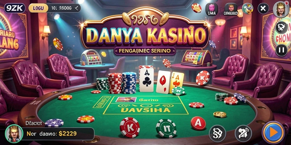 Tampilan gameplay kasino yang menawan di 9ZK.