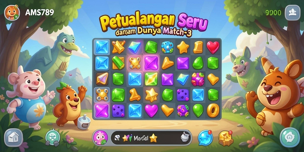 Tampak screenshot dari gameplay AMS789 yang penuh warna dan menantang.