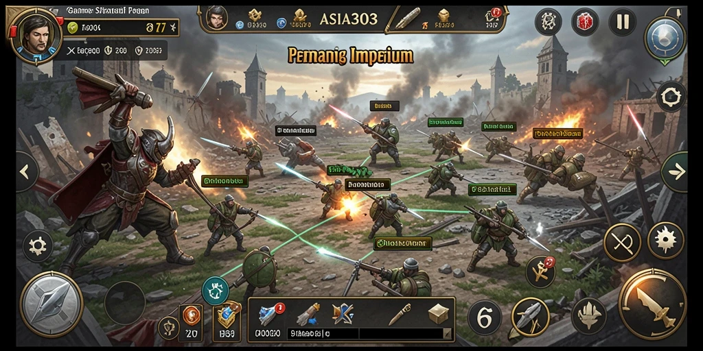 Gameplay ASIA303 yang menarik dengan pertempuran dan pembangunan.