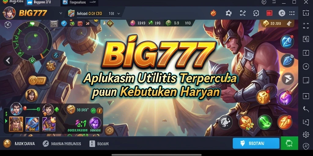 Tampilan utama aplikasi BIG777 yang memudahkan navigasi.