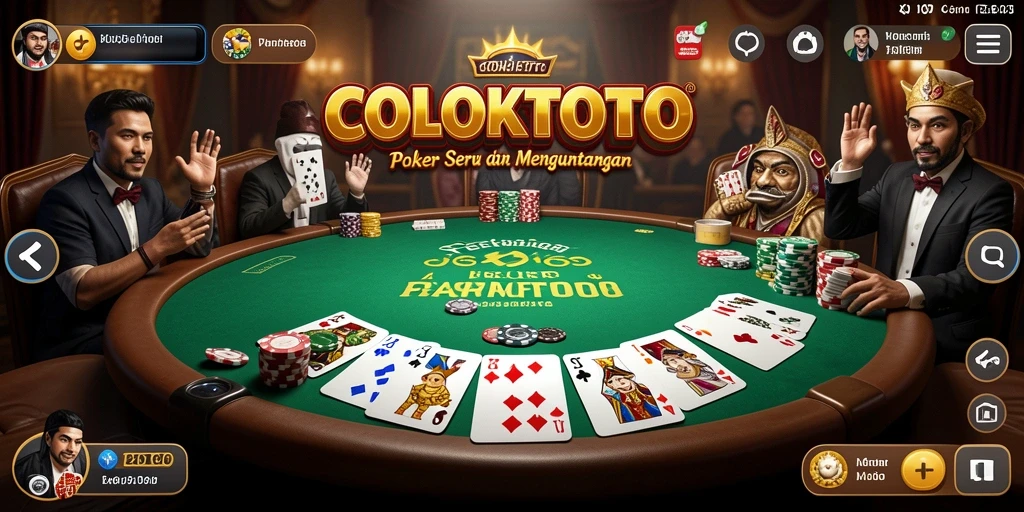 Tampilan gameplay Poker COLOKTOTO yang seru dan mendebarkan.
