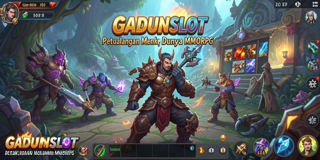 Tampilan gameplay GADUNSLOT yang menakjubkan dalam dunia MMORPG.