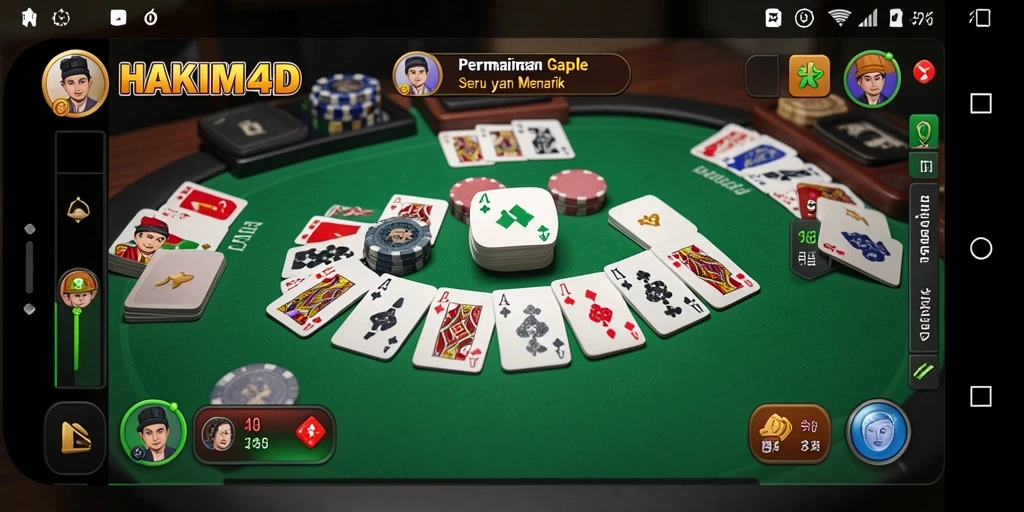 Tampilan gameplay Gaple yang menyenangkan di HAKIM4D.