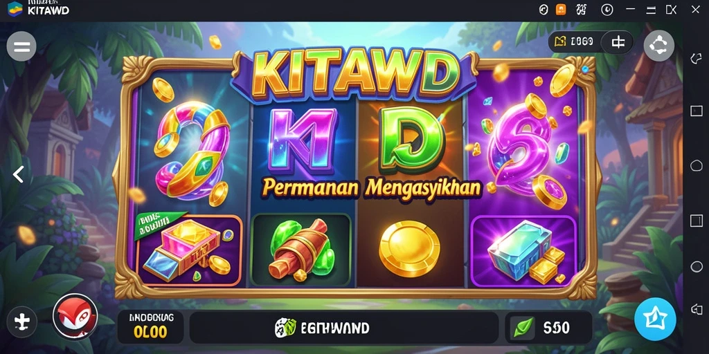 Tampilan gameplay seru lengkap dengan simbol dan fitur menarik di KITAWD.