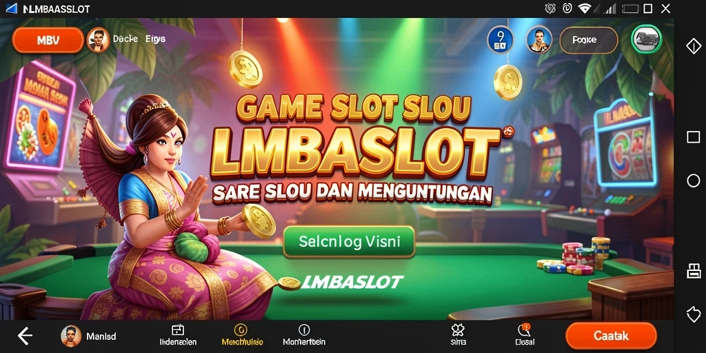Tampilan gameplay menakjubkan dari LMBASLOT dengan slot yang berputar.