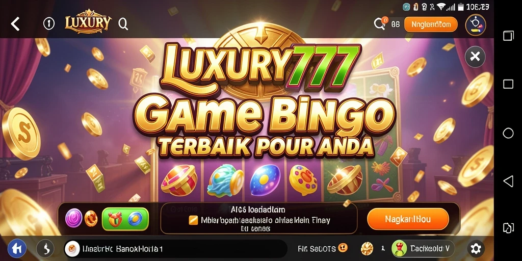Screenshot utama LUXURY777 menampilkan gameplay Bingo yang seru dan interaktif.
