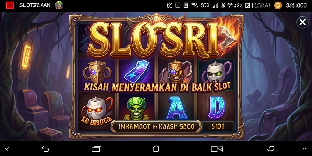 Screenshot utama SLOTSRI menunjukkan gameplay menyeramkan dengan elemen horor yang kuat.