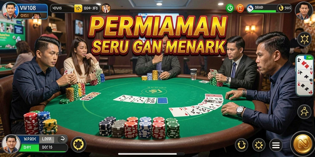 Tampilan menarik dari gameplay Poker di VW108.
